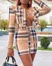 women's new metal buckle short knitted cardigan + hip bandage skirt suit for women_ipsvogv.com