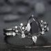 Sanjie Ins Samurai Flower Lady Black Zircon Ring Stacked, Personalized, Light Luxury, High End Wedding Pair_ipsvogv.com