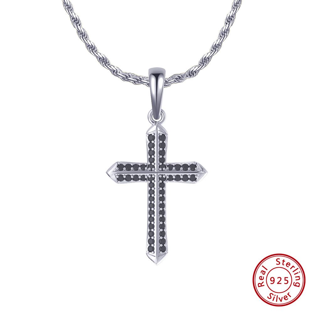 Zhuhai Shangda New Cross Zircon Stone Men's Trendy Personalized Hip Hop Necklace Jewelry_ipsvogv.com