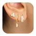 Unisex Hot Selling Real Gold Brass Electroplating Inlaid Zirconium Chain Tassel Earrings Flower Earrings Earrings Three Piece Set_ipsvogv.com