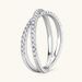 Women's Jewelry Ins Style X Shaped Moissanite Ring Finger Ring Fashionable Temperament S925 Sterling Silver Row Ring Female Jewelry_ipsvogv.com