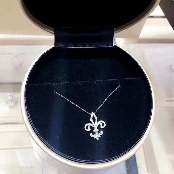 Iris Pendant Collarbone Chain S Pure Silver Gold-plated Light Luxury Niche Exquisite Diamond Embellishment Temperament_ipsvogv.com