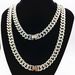 Unisex Jewelry Fashion Hip Hop Trendy Cuban Chain Diamond Bracelet 12 Mm Simple Men And Women Hiphop Order Necklace_ipsvogv.com