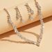 Bridal Jewelry Wedding Ceremony Dress Accessories Korean Style Necklace Earrings Bracelet Set For Women_ipsvogv.com