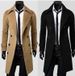 Men's autumn and winter long double-breasted trench coat men's woolen coat slim tweed coat men_ipsvogv.com