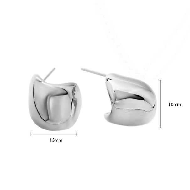 S925 Sterling Silver Geometric Earrings Fashion Design Sense Female Niche Light Luxury Simple Earrings Jewelry_ipsvogv.com