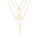 Geometric Long Sparkling Six Pointed Star Double Layered Necklace For Women's Fashion, Simple Fashionable With Diamond_ipsvogv.com