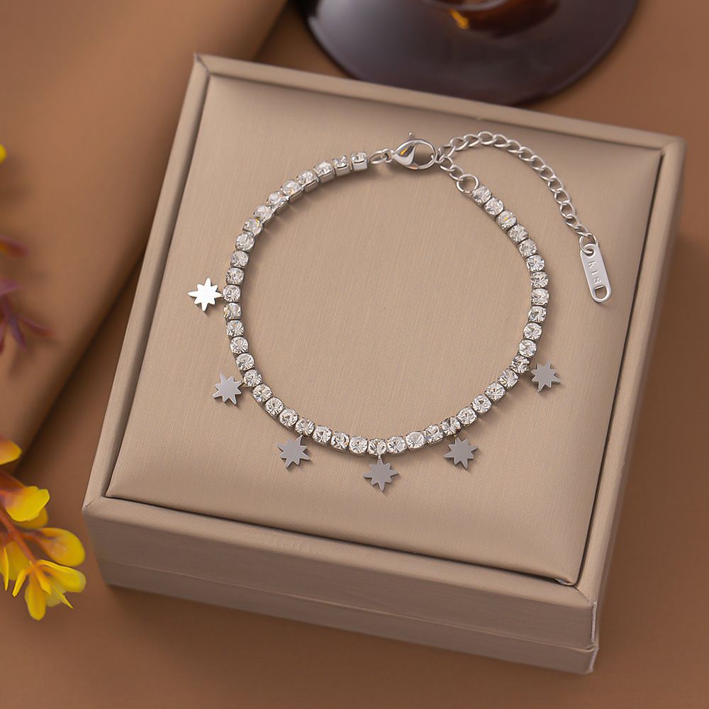 Fashion Jewelry Set Diamond Full Sky Smooth Five Pointed Star New Bracelet For Women_ipsvogv.com