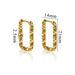 Korean Style New Instagram Niche Rectangular Irregular Hammer Pattern Ear Buckle, High-end Fashionable And Personalized_ipsvogv.com
