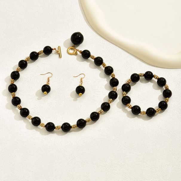 Pearl Fritillaria Ear, Necklace and Bracelet Set, Women's Light Luxury, High Grade, collarbone chain, Versatile_ipsvogv.com