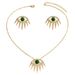 Fashion commuting women's earring necklace set with diamond studded Devil's Eye earrings, niche design, long chain,_ipsvogv.com
