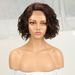 Black wig 12-inch fluffy afro with a partial forehead lace full headpiece Human hair_ipsvogv.com