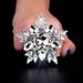 fashion rhinestone snowflake ring personality all-match simple elegant rhinestone adjustable ring female ring_ipsvogv.com