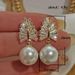 Baroque Style Pearl Earrings Exquisite Wheat Earrings Zircon Earrings Sparkling Temperament Women's Earrings_ipsvogv.com