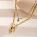 New Jewelry Double-layer Turquoise Titanium Steel Necklace, Light Luxury, Life Tree Square Layered Accessories For_ipsvogv.com