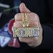 Men's Jewelry Hip Hop King Letter Pendant Necklace With Diamond Accents, Gold Plated Brass Chain, 60cm Length Diamond Pendant Necklace_ipsvogv.com