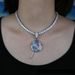 Women's Jewelry Tennis Chain Necklace With Colorful Zirconia Studded Lollipop Pendant, Adjustable Length 41-46cm, Silver & Gold Options_ipsvogv.com