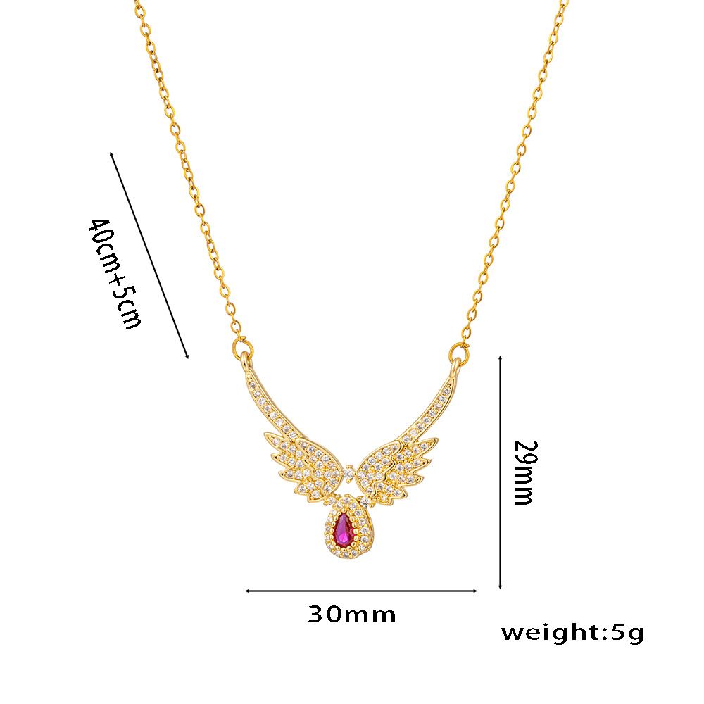 Necklace For Women, Light Luxury, Niche, Moonlight Stone, Angel Wings, Instagram, Trendy Internet Celebrity, Same Style_ipsvogv.com