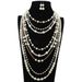 Fashionable with multi-layer pearl necklace, exaggerated temperament, long collarbone necklace 6470_ipsvogv.com