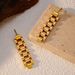 Women’s Jewelry Set Fashion Hot Selling Woven Mesh Wide C Shaped Earrings Stainless Steel Gold Plated Personalized Earrings_ipsvogv.com