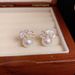 S Silver Needle Light Luxury Elegant White Lacquer Flower Pearl For Women Niche Fashion Design Versatile Earrings_ipsvogv.com