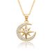 Minimalist Moon & Star Necklace For Women - Micro-Inlaid Zircon Clavicle Chain, Dainty Ins Fashion Jewelry_ipsvogv.com