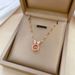 【 】 Rabbit Ears, Agile, Light Luxury, Gorgeous, Full Diamond Necklace, Women's Versatile Clavicle , Titanium Steel_ipsvogv.com