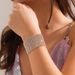 Exaggerated Sparkling Wide Bracelet, Metal Claw Chain, Diamond Arrangement, Light Luxury, Cold And Cool Style Handmade_ipsvogv.com