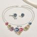 Ins Super Fairy Colored Flower Jewelry Set Personalized Daisy Niche Design Alloy Necklace Earrings_ipsvogv.com