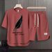 Men's Clothing 2024 Waffle Casual Summer Suit Men's Loose Teen Short sleeved T shirt Shorts Handsome Two piece Suit_ipsvogv.com