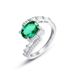 Cultivated Emerald Goose Egg Gemstone Ring S925 Silver Inlaid Colored Gemstone Retro Finger Ring_ipsvogv.com