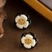 French Light Luxury Elegant Small Fragrance Style Drip Oil Enamel Black And White Camellia For Women's High-end_ipsvogv.com