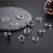 New Black Carved Hollow Cross Drip 11 Piece Set Ring_ipsvogv.com