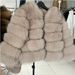 Women's Clothing fur coat fox fur patchwork winter thick warm long sleeve short fur coat_ipsvogv.com