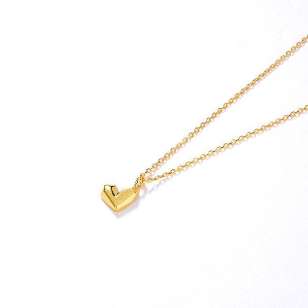 Valentine's Day Gift Light Luxury High End Small Love S925 Silver Plated K Gold Necklace Female_ipsvogv.com