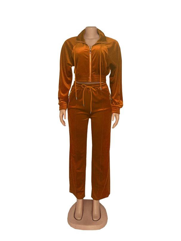 Women's Clothing Women's Suits Winter Fashion Leisure Long Sleeved Trousers Women's Sweater Two Piece Suit_ipsvogv.com