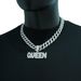 Creative New Full Diamond Letter Queen Pendant Necklace For Men And Women, Personalized Fashion Cuban Chain Accessory_ipsvogv.com