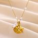 Shell Starfish Pearl Pendant Necklace, Women's Gold Stainless Steel Jewelry Necklace Accessories_ipsvogv.com