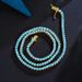 Blue Turquoise Clavicle Brass Gold Plated Single Row 3mm Hip Hop Tennis Chain Necklace Jewelry_ipsvogv.com