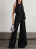 Women's Clothing solid color fashion temperament vest high waist wide leg pants women's irregular zipper jumpsuit _ipsvogv.com