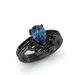 Sanjie's New Gun Black Matching Ring Inlaid With Colorful Zircon Rings For Women's Accessories_ipsvogv.com