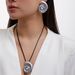 Summer New Conch Stainless Steel Necklace For Women Beach Style Stud Earrings Jewelry_ipsvogv.com
