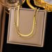 New Fashion Stacked Stainless Steel With Gold Plated Round Bead Jewelry Snake Chain Necklace For Women_ipsvogv.com