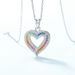 Heart Shaped Rainbow Zircon Pendant Female S925 Silver Full Of Colored Gems Love Necklace Light Luxury All Match_ipsvogv.com