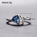 Cao Shi's New Hot Selling Twisted Fat Triangle Ink Blue Zircon Ring for Women's Romantic Proposal Light_ipsvogv.com
