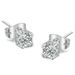 Unisex popular jewelry Korean four claw earrings micro inlaid platinum/rose gold earrings_ipsvogv.com