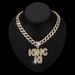 Minimalist KINGKI Letter Pendant Full Of Diamonds Personalized Fashion Light Luxury Cuban Necklace Jewelry_ipsvogv.com