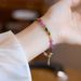 Natural Women's Bucket Beads, Irregular Rainbow Tourmaline Bracelet, High-end Candy Color_ipsvogv.com