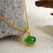 French Simple Clavicle Chain Copper Plated Maillard Tiger Eye Necklace Oval Pendant Necklace_ipsvogv.com