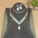 Korean Style Bridal Pearl Jewelry Set - Elegant Necklace & Earrings With Colored Diamonds_ipsvogv.com